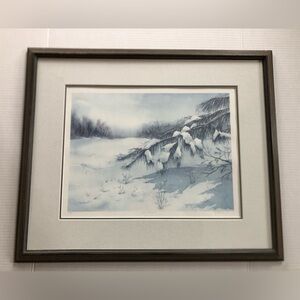 Winter Landscape Framed Artwork Signed